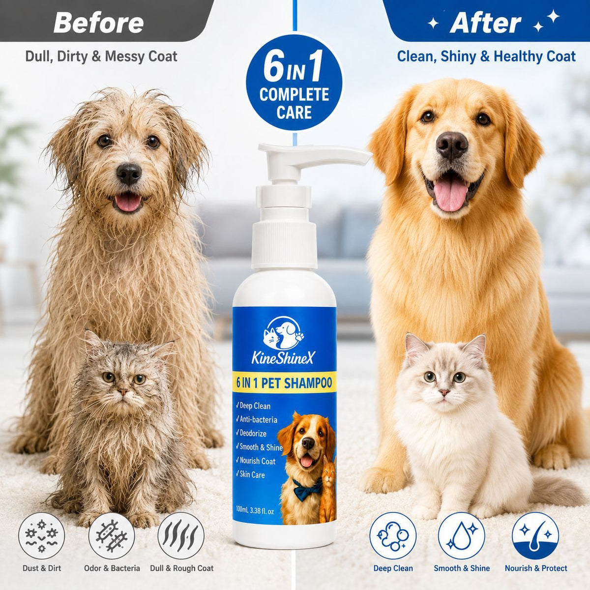 6-in-1 Pet Shampoo & Conditioning Cleanser