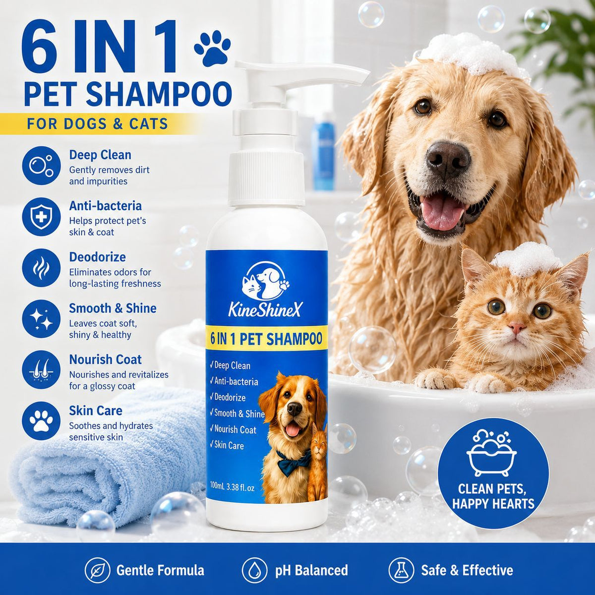 6-in-1 Pet Shampoo & Conditioning Cleanser